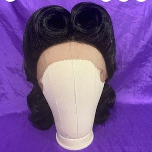 Silver Gray Hollywood Pinup Holloween Drag Wig Lace Front by Mia's Monster Mash